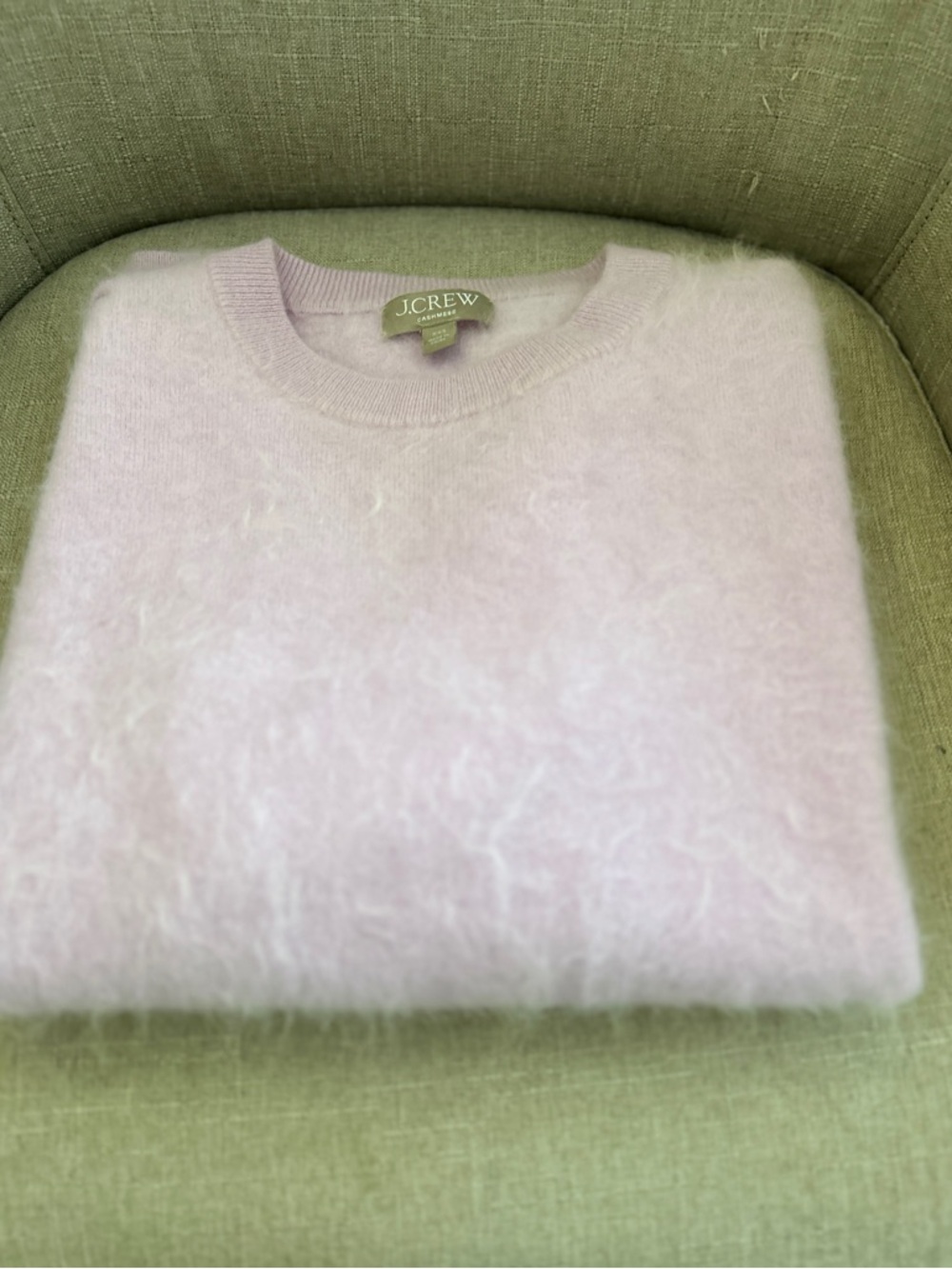 J. Crew 100% Brushed Cashmere Relaxed Crewneck Sweater in Lilac, XXS - Picture 12 of 12